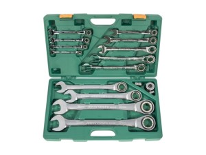 Zestaw 13szt.  kluczy płasko-oczkowych z grzechotką Jonnesway W45117S